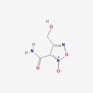 molecular formula C4H5N3O4 B114791 1,2,5-Oxadiazole-3-carboxamide, 4-(hydroxymethyl)-, 2-oxide (9CI) CAS No. 158590-73-9