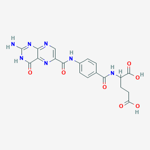 molecular formula C₁₉H₁₇N₇O₇ B1147994 2-(4-(2-Amino-4-oxo-3,4-dihydropteridine-6-carboxamido)benzamido)pentanedioic acid CAS No. 39707-61-4