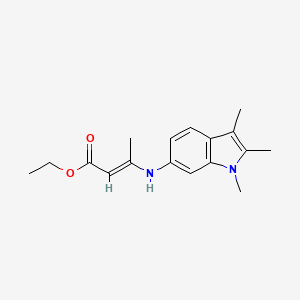 molecular formula C17H22N2O2 B11480876 ethyl (2E)-3-[(1,2,3-trimethyl-1H-indol-6-yl)amino]but-2-enoate 
