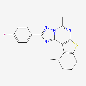 molecular formula C19H17FN4S B11480983 2-(4-Fluorophenyl)-5,11-dimethyl-8,9,10,11-tetrahydro[1]benzothieno[3,2-e][1,2,4]triazolo[1,5-c]pyrimidine 