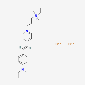 4-((E)-2-[4-(Diethylamino)phenyl]ethenyl)-1-[3-(triethylammonio)propyl]pyridinium dibromide