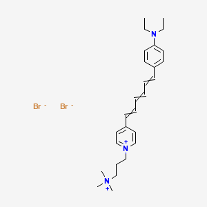 3-[4-[6-[4-(Diethylamino)phenyl]hexa-1,3,5-trienyl]pyridin-1-ium-1-yl]propyl-trimethylazanium;dibromide