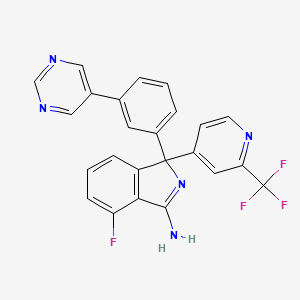 4-Fluoro-1-(3-(pyrimidin-5-yl)phenyl)-1-(2-(trifluoromethyl)pyridin-4-yl)-1H-isoindol-3-amine