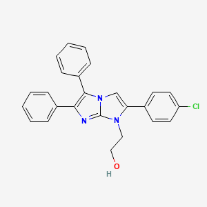 molecular formula C25H20ClN3O B11481215 2-[2-(4-chlorophenyl)-5,6-diphenyl-1H-imidazo[1,2-a]imidazol-1-yl]ethanol 