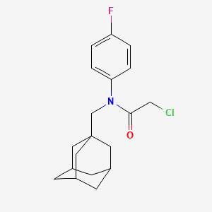 molecular formula C19H23ClFNO B11481291 Acetamide, 2-chloro-N-(4-fluorophenyl)-N-(tricyclo[3.3.1.1(3,7)]dec-1-ylmethyl)- 
