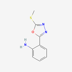 molecular formula C9H9N3OS B1148131 2-(5-methylsulfanyl-1,3,4-oxadiazol-2-yl)aniline CAS No. 254972-05-9