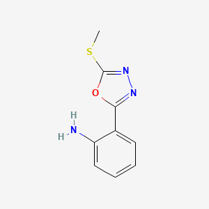 molecular formula C9H9N3OS B1148131 5-(2-Aminophenyl)-2-methylthio-1,3,4-oxadiazole CAS No. 254972-05-9