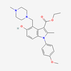 molecular formula C25H31N3O4 B11481484 ethyl 5-hydroxy-1-(4-methoxyphenyl)-2-methyl-4-[(4-methylpiperazin-1-yl)methyl]-1H-indole-3-carboxylate 