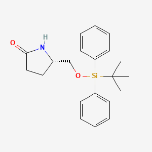 molecular formula C21H27NO2Si B1148151 (S)-5-((tert-butyldiphenylsilyloxy)methyl)pyrrolidin-2-one CAS No. 132974-83-5