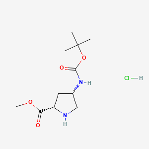 molecular formula C11H21ClN2O4 B1148154 (2S,4S)-甲基 4-((叔丁氧羰基)氨基)吡咯烷-2-甲酸盐盐酸盐 CAS No. 1279039-33-6