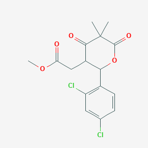 molecular formula C16H16Cl2O5 B11481604 Methyl 2-[2-(2,4-dichlorophenyl)-5,5-dimethyl-4,6-dioxooxan-3-yl]acetate 