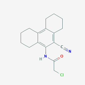 molecular formula C17H19ClN2O B11481608 2-chloro-N-(10-cyano-1,2,3,4,5,6,7,8-octahydrophenanthren-9-yl)acetamide 