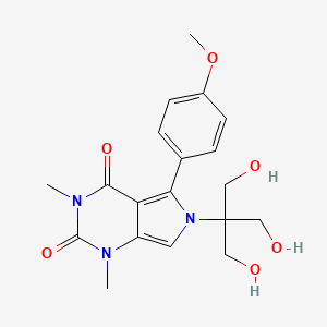 molecular formula C19H23N3O6 B11481713 6-[1,3-dihydroxy-2-(hydroxymethyl)propan-2-yl]-5-(4-methoxyphenyl)-1,3-dimethyl-1H-pyrrolo[3,4-d]pyrimidine-2,4(3H,6H)-dione 