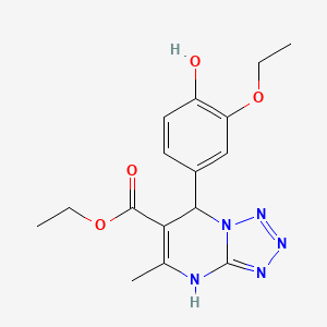 molecular formula C16H19N5O4 B11481759 Ethyl 7-(3-ethoxy-4-hydroxyphenyl)-5-methyl-4,7-dihydrotetrazolo[1,5-a]pyrimidine-6-carboxylate 