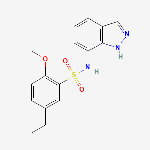 molecular formula C16H17N3O3S B11481799 5-ethyl-N-(1H-indazol-7-yl)-2-methoxybenzenesulfonamide 