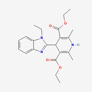 molecular formula C22H27N3O4 B11481853 diethyl 4-(1-ethyl-1H-benzimidazol-2-yl)-2,6-dimethyl-1,4-dihydropyridine-3,5-dicarboxylate 