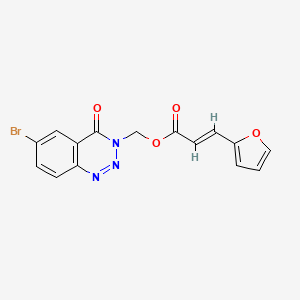 molecular formula C15H10BrN3O4 B11481890 (6-bromo-4-oxo-1,2,3-benzotriazin-3(4H)-yl)methyl (2E)-3-(furan-2-yl)prop-2-enoate 