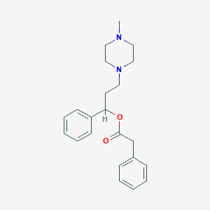 molecular formula C22H28N2O2 B114820 3-(4-Methyl-1-piperazinyl)-1-phenylpropyl benzeneacetate CAS No. 149848-04-4