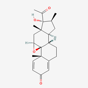 molecular formula C₂₂H₂₈O₄ B1148209 (9beta)-9,11beta-Epoxy-16beta-methyl-17-hydroxypregna-1,4-diene-3,20-dione CAS No. 37413-99-3
