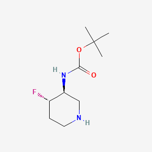 B1148211 trans-tert-Butyl (4-fluoropiperidin-3-yl)carbamate CAS No. 1052713-48-0
