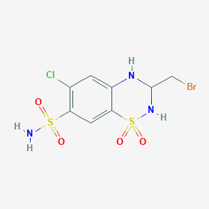 molecular formula C8H9BrClN3O4S2 B114824 3-(Bromomethyl)-6-chloro-1,1-dioxo-3,4-dihydro-2H-1lambda6,2,4-benzothiadiazine-7-sulfonamide CAS No. 7181-60-4