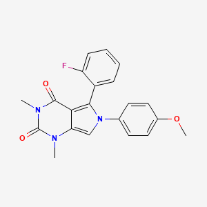 molecular formula C21H18FN3O3 B11482879 5-(2-fluorophenyl)-6-(4-methoxyphenyl)-1,3-dimethyl-1H-pyrrolo[3,4-d]pyrimidine-2,4(3H,6H)-dione 