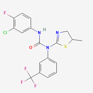 molecular formula C18H14ClF4N3OS B11482915 3-(3-Chloro-4-fluorophenyl)-1-(5-methyl-4,5-dihydro-1,3-thiazol-2-yl)-1-[3-(trifluoromethyl)phenyl]urea 