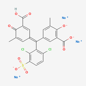 B1148293 Trisodium;5-[(3-carboxy-5-methyl-4-oxocyclohexa-2,5-dien-1-ylidene)-(2,6-dichloro-3-sulfonatophenyl)methyl]-3-methyl-2-oxidobenzoate CAS No. 1667-99-8