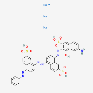 Trisodium 8-((7-amino-1-hydroxy-3-sulfo-2-naphthalenyl)azo)-5-((4-(phenylazo)-7-sulfo-1-naphthalenyl)azo)-2-naphthalenesulfonate