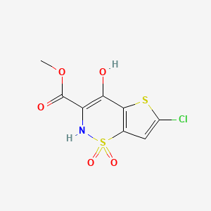 molecular formula C₈H₆ClNO₅S₂ B1148296 Methyl 6-chloro-4-hydroxy-2H-thieno[2,3-e][1,2]thiazine-3-carboxylate 1,1-dioxide CAS No. 906522-88-1