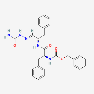 benzyl N-[(2S)-1-[[(1E,2S)-1-(carbamoylhydrazinylidene)-3-phenylpropan-2-yl]amino]-1-oxo-3-phenylpropan-2-yl]carbamate