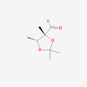 molecular formula C8H14O3 B011483 1,3-Dioxolane-4-carboxaldehyde, 2,2,4,5-tetramethyl-, cis-(9CI) CAS No. 106544-44-9