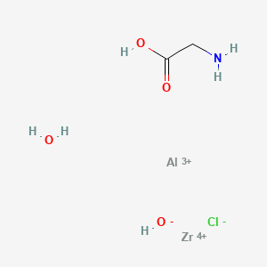 molecular formula C2H8AlClNO4Zr+5 B1148339 Aluminum zirconium pentachlorohydrex Gly CAS No. 134910-86-4