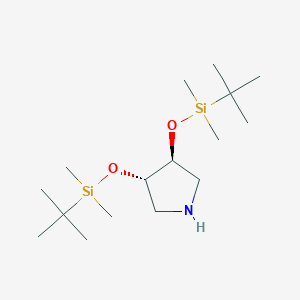 molecular formula C16H37NO2Si2 B1148352 (3S,4S)-3,4-Bis[[(1,1-dimethylethyl)dimethylsilyl]oxy]pyrrolidine CAS No. 138228-47-4