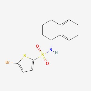 molecular formula C14H14BrNO2S2 B11483543 5-bromo-N-(1,2,3,4-tetrahydronaphthalen-1-yl)thiophene-2-sulfonamide 
