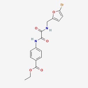 molecular formula C16H15BrN2O5 B11483667 Ethyl 4-{[{[(5-bromofuran-2-yl)methyl]amino}(oxo)acetyl]amino}benzoate 