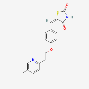 molecular formula C19H18N2O3S B1148370 5-(4-(2-(5-Ethylpyridin-2-yl)ethoxy)benzylidene)thiazolidine-2,4-dione CAS No. 136401-70-2