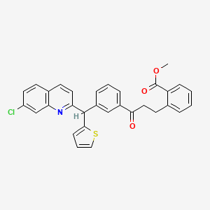 B1148373 Methyl 2-(3-(3-((7-chloroquinolin-2-yl)(thiophen-2-yl)methyl)phenyl)-3-oxopropyl)benzoate CAS No. 133791-17-0