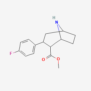 molecular formula C15H18FNO2 B1148382 3-(4-Fluorophenyl)-8-azabicyclo[3.2.1]octane-2-carboxylic acid methyl ester CAS No. 131488-15-8