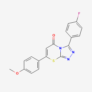 molecular formula C18H12FN3O2S B11484049 3-(4-fluorophenyl)-7-(4-methoxyphenyl)-5H-[1,2,4]triazolo[3,4-b][1,3]thiazin-5-one 
