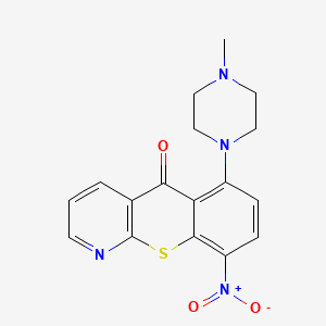 molecular formula C17H16N4O3S B11484062 6-(4-methylpiperazin-1-yl)-9-nitro-5H-thiochromeno[2,3-b]pyridin-5-one 
