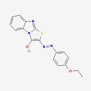 molecular formula C17H14N4O2S B11484157 (2Z)-2-[2-(4-ethoxyphenyl)hydrazinylidene][1,3]thiazolo[3,2-a]benzimidazol-3(2H)-one 