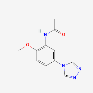 molecular formula C11H12N4O2 B11484344 N-[2-methoxy-5-(4H-1,2,4-triazol-4-yl)phenyl]acetamide 