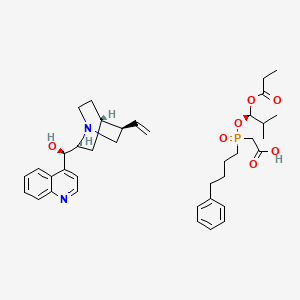 (8a,9R)-Cinchonan-9-ol mono[[(S)-[(1R)-2-methyl-1-(1-oxopropoxy)propoxy](4-phenylbutyl)phosphinyl]ac