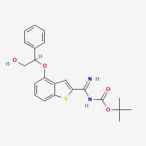 molecular formula C22H24N2O4S B1148463 (E)-tert-butyl amino(4-(2-hydroxy-1-phenylethoxy)benzo[b]thiophen-2-yl)methylenecarbamate CAS No. 1209492-90-9