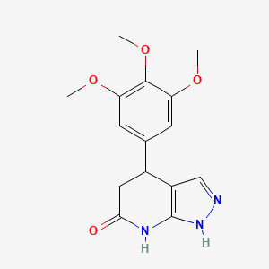 molecular formula C15H17N3O4 B11484743 4-(3,4,5-trimethoxyphenyl)-1,4,5,7-tetrahydro-6H-pyrazolo[3,4-b]pyridin-6-one 