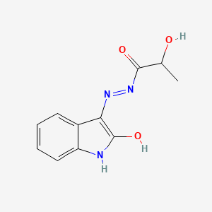molecular formula C11H11N3O3 B11484865 2-hydroxy-N'-[(3Z)-2-oxo-1,2-dihydro-3H-indol-3-ylidene]propanehydrazide 