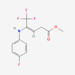 molecular formula C12H11F4NO2 B1148488 Methyl 5,5,5-trifluoro-4-(4-fluorophenylamino)pent-3-enoate CAS No. 1224599-54-5