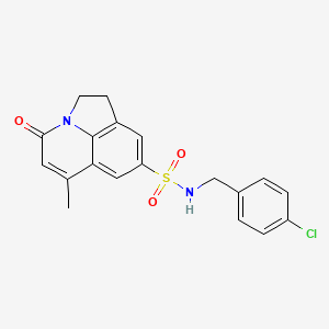 molecular formula C19H17ClN2O3S B11484951 N-(4-chlorobenzyl)-6-methyl-4-oxo-1,2-dihydro-4H-pyrrolo[3,2,1-ij]quinoline-8-sulfonamide 
