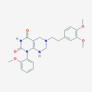 molecular formula C23H26N4O5 B11484965 6-[2-(3,4-dimethoxyphenyl)ethyl]-1-(2-methoxyphenyl)-5,6,7,8-tetrahydropyrimido[4,5-d]pyrimidine-2,4(1H,3H)-dione 